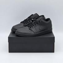 553558-093 Nike Air Jordan 1 Low Triple Black (Men's) 10.5 black