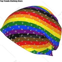 Rainbow LGBT Gay Pride Knit Beanie Baggy Hat Skull Beanie for Men Women One Size yellow