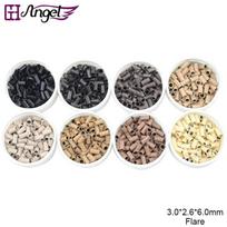 Angels 1000pcs 3.0*2.6*6.0mm Copper Micro Rings/Tubes Flare Hair Beads/Links for Human Hair Extensions Tools,8 Colors Optional 11 light brown beige