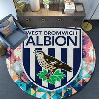 West Brom,Round Area Rug,Carpet Rug for Living Room Bedroom Sofa Playroom Decor,Non-slip Floor Mat 80cmx80cm white