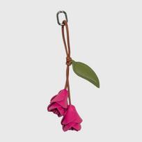 Lovely Hanger Pu Leather Tulip Pendant Colorful Fashion Pu Flower Keychain Creative Bag Decoration Luggage Accessories A10 brown