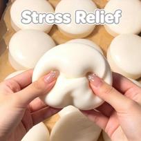 Cute Milky White Milk Cake Taba Squishy Toy Mini Finger Squeeze Fidget Soft Stress Relief Girls Birthday Gift beige
