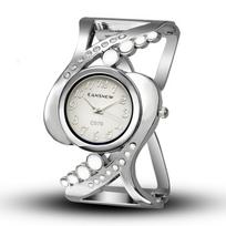Naujo dizaino moteriška apyrankė-laikrodis, kvarcinis kristalas, prabangus Relojes, kalnų krištolas, madingi moteriški laikrodžiai, elegantiškas Mujer laikrodis white