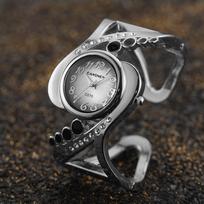 Naujo dizaino moteriška apyrankė-laikrodis, kvarcinis kristalas, prabangus Relojes, kalnų krištolas, madingi moteriški laikrodžiai, elegantiškas Mujer laikrodis gray