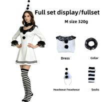 Terrifier Girl Cosplay Outfit With Lace Details For Cosplay Events And Halloween Celebrations XS white