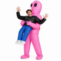 Pripučiamas ateivio kostiumas suaugusiems ir vaikams Helovino vakarėliui Smagus aprėpalas Cosplay kostiumas Adult 150-190cm pink