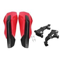 Dirt Bike Handguard Pair with Mounting Brackets, Plastic Hand Cover Kit for Trail Brush Contact and Cold Wind Use raudona