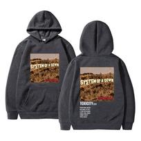 Alternative Metal Rock Band System of A Down Toxicity Music Album Cover Graphic Hoodie Men's Casual Vintage Oversized Hoodies L brown