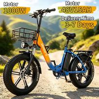 Ridstar MN20 Electric Bike 1000W 48V 20AH Removable Battery Adult City Commuter Electric Bicycle 20*4.0  Fat Tire Foldable Electric Bike