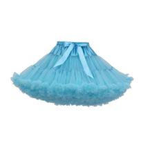 Suaugusiųjų labai pūstas kvėpuojantis tiulio sijonas - Minkštas Lolita tutu apatinis sijonas One Size dangaus mėlyna spalva