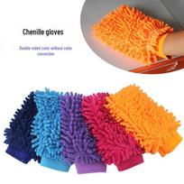 Chenille Microfiber Car Wash Mitt - Single/Double Sided Coral Fleece Duster Single Side orange