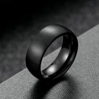 Juodas matinis nerūdijančio plieno vyriškas žiedas – Tobula Valentino dienos dovana Size 8 black