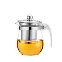 Elegantiškas 750 ml nerūdijančio plieno arbatos puodelis su 304# filtru ir gėlių arbatinuko dizainu BXG703; 750ML white