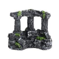 Akvariumo dervos amatas Antikinis relikvijos stulpas Urvas Krevetės slėptuvė Žuvų bakelio ornamentas D gray