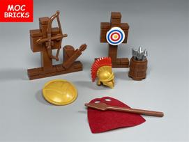 MY OWN CREATION Blocks Spartan Warrior Roman Middle Age Castle Knight Action Figures Arrow Learning Building Blocks Add-Ons Children Playthings brown