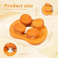 Wooden Sauna Headrest Ergonomic 4 Point Sauna Head Pillow with Rotatable Disc Portable Sauna Accessory for Gym Home Spa Present orange