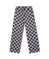 Pillogeulaem Queen Chess Pigment Wide Pants (Purple) M gray