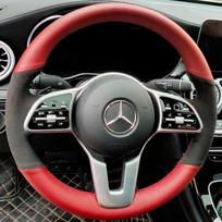 Pintas automobilio vairo užvalkalas Individualus natūralios odos automobilio aksesuaras Mercedes Benz A W177 B W247 C-Class W205 CLS-Class mo00
