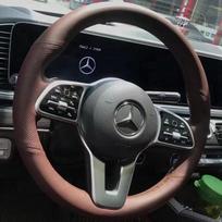 Pintas automobilio vairo užvalkalas Individualus natūralios odos automobilio aksesuaras Mercedes Benz A W177 B W247 C-Class W205 CLS-Class mo00