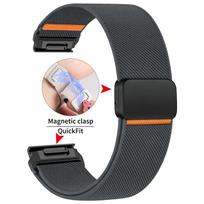 20mm 22mm 26mm QuickFit Straps Nylon Loop Band for Garmin Fenix 8 E 7 7X 7S Pro 6 6X 6S Magnetic Clasp Watchbands for Quatix 8 7 QuickFit 22mm black