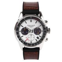 Mauro Jerardi Solar Chronograph Wristwatch MJ063-2 10 ATM Water Resistant Brown Silicone Leather Strap