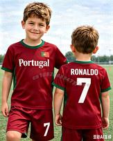 26 berniukai Ronaldo Nr.7 Futbolo marškinėliai Šortai Rinkinys Moterys Vyrai Harajuku PORTUGALIJA Gerbėjai Marškinėliai Šortai Rinkinys Vaikai Sportinis kostiumas 2 dalių rinkinys 110