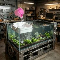 Aquarium Water Change Flow Diffuser Anti-Siphon Soften Water No Sand Disturb Accessory for Aquatic Breeders A white
