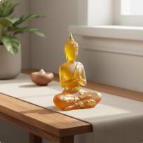 Sitting Buddha Statue Meditation Decor Resin Figurine Foil Accent House Decoration for oranžinė