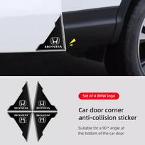 4 vnt. Automobilio durų nuo susidūrimo kampų apsauginės lipdukai Honda civic accord fit jazz pilot CRV odyssey passport city shuttle black