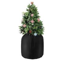 Žiemos augalų apsauga nuo užšalimo danga Oksfordo audinio Folija pamušalas Vazono apsauga Užtrauktukas Raištelis Lauko Krūmas Medis Šaltis Šilta striukė Sodas 45x70cm juoda