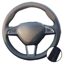 Hand Stitched Black Non-slip Microfiber Leather Fabia 2016 2017 Rapid Spaceback (3-Spoke) Steering Wheel Cover For Skoda Octavia 3 Colors thread gray