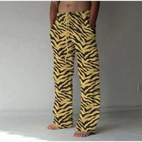 Men's 3D Vintage Printed Baggy Casual Trousers,  Elastic Drawstring Waist with Pockets, for Spring Summer Home Outdoor Vacation 4XL tamsiai violetine spalva