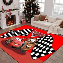 1PC Lightning McQueen Rug - home decoration Carpet For Living Room Bedroom Flooring Computer Chair Area Rug 40x60cm( 15x23in ) red