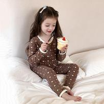 Kids High Elastic Soft Breathable Warm Cartoon Pajamas Home Wear 160cm ruda