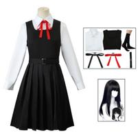 Anime Gaun Kostum Chainsaw Man Cosplay Mitaka Asa Seragam JK School Uniform Women's Shirt Uniform Dress Halloween Party Set XL white