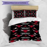 3pcs Chicago Bulls Design Cover Set - HD Printed Bedding with 1 Cover and 2 Pillowcases - Perfect for Home and Dorm Decor 135cmx200cm