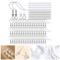 Earrings Hooks Set Jump Rings 150Pieces Earring Backs Handmade white
