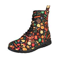 2024 Winter Fashion Halloween Christmas Lace-up Botas Mujer Casual Plus Size Sapatos Feminino British Side Zip Platform Boots 42 oranžinė