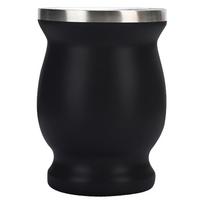 8oz 304 Stainless Steel Gourd Cup Double Layers Vacuum Insulation Cup with Straw Brush Black juoda