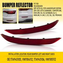 Bumper Reflector For Set - Volkswagen Jetta Rear 17A945106 white