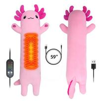 Axolotl Heating Pad for Period Cramps & Menstrual Pain Relief Portable Electric Heat Pads USB Powered Cute Stuff Stuffed Animal pink