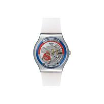 Swatch Quartz Movement 30M Water Resistant Watch 41Mm Gray Dial Plastic Case Silicone Strap Unisex watches SUOZ195 White gray