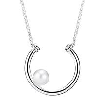 Pandora Oval Pearl Pendant Necklace Women necklace Silver 397526P Box white