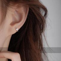 2022 Trendy Zirconia Ear Cuff: Women's High-End Niche Cartilage Stud Earrings black