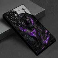 The majestic Black Tiger glass phone case is suitable for Samsung Galaxy S26 S25 S24 S23 S22 S20 FE/Ultra/Plus anti drop Galaxy S23 plus juoda