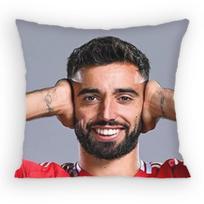 Bruno Fernandes 8 Centre Halfback Pillow Case Sofa Living Room Bedroom Headboard Backrest Cushion Square Cushion Nap Time Peach skin 18*18(CM)-1Pcs gray