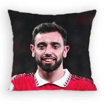 Bruno Fernandes 8 Centre Halfback Pillow Case Sofa Living Room Bedroom Headboard Backrest Cushion Square Cushion Nap Time Peach skin 18*18(CM)-1Pcs gray