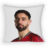 Bruno Fernandes 8 Centre Halfback Pillow Case Sofa Living Room Bedroom Headboard Backrest Cushion Square Cushion Nap Time Peach skin 18*18(CM)-1Pcs