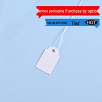 Color Adhesive Jewelry Hang Tags with String - Blank Paper Labels for Handwriting White 15*25mm; 100 pieces with string white