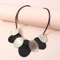 Fashion Choker Necklaces for Women Female Metal Round Vintage Statement Necklace Girls Party Holiday Jewelry Gifts brown